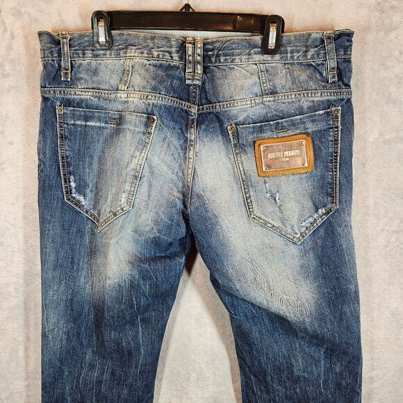 Antony Morato Mens 38x34 Distressed Slim Fit Jeans Italian Blue Denim Casual - Picture 14 of 16